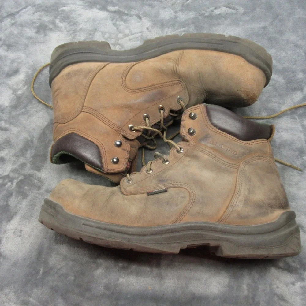 Red Wing Men 14D Boots Brown King Safety Toe Non Metallic Waterproof 2240 Rugged